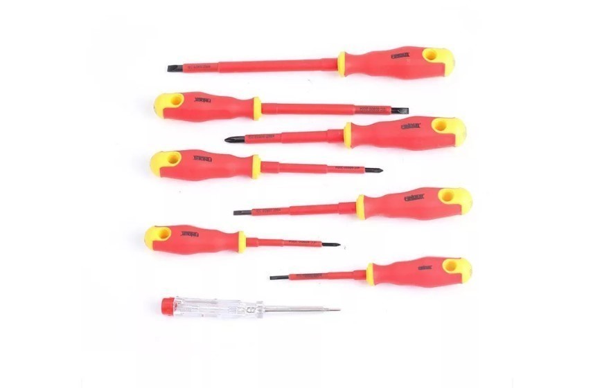 FINDER 8pc Insulated Screwdriver Set, 1000V. Sizes: Phillips: PH0x75mm, PH1