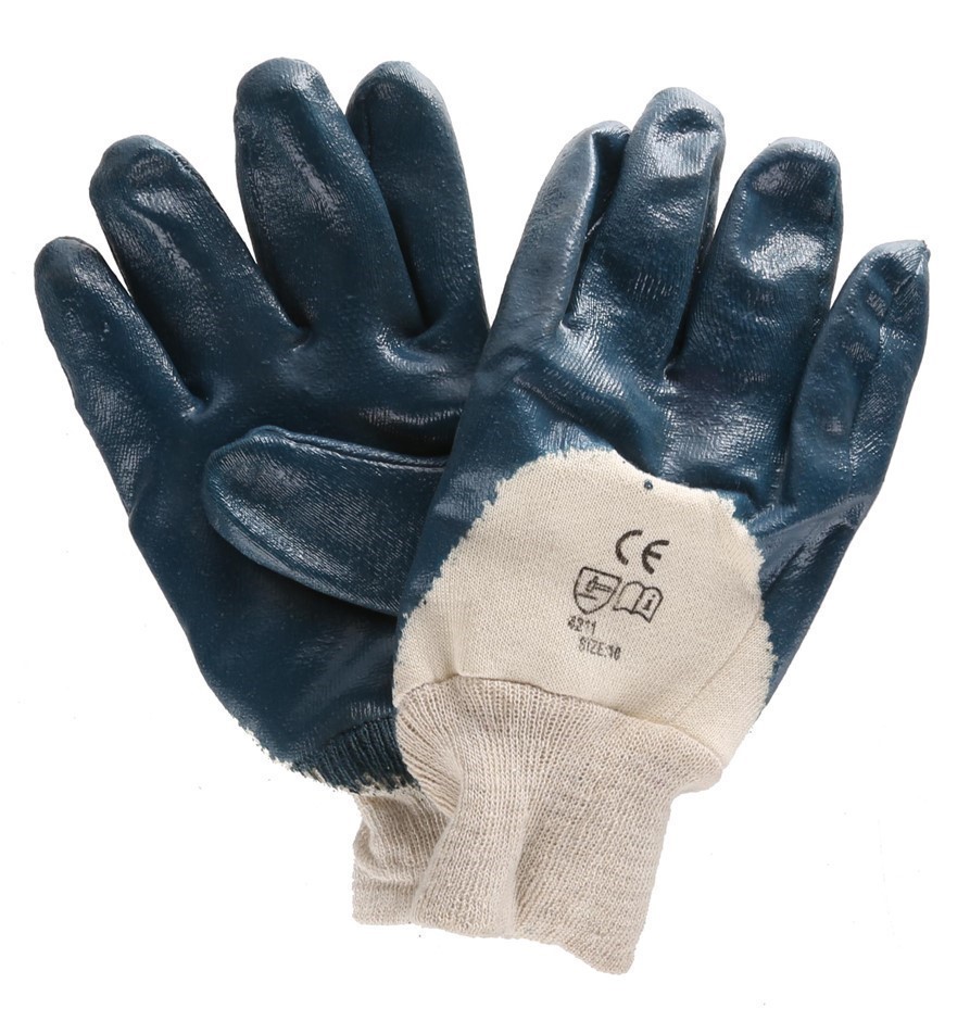 12 Pairs x Nitrile Palm Coated Gloves, Size 10/XL.