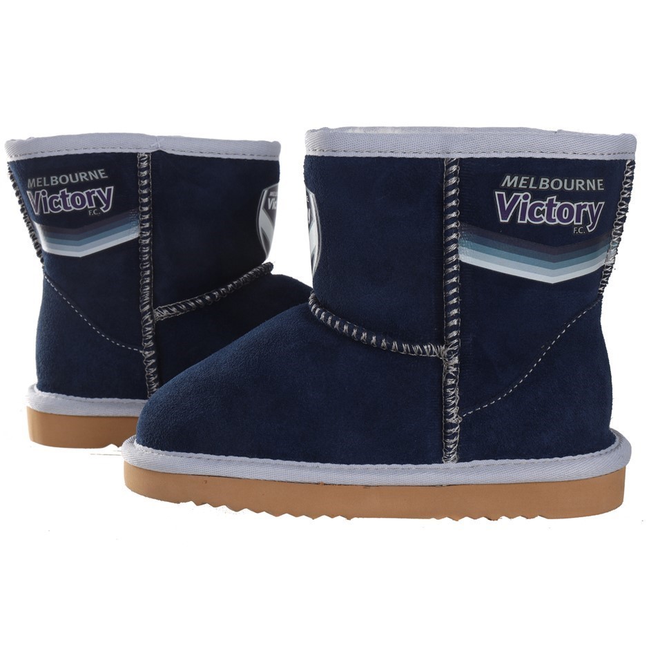 TEAM UGGS Kids A-League Ugg Boots, Melbourne Victory FC, Colour: Navy Blue,