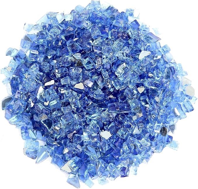 HILAND Reflective Fire Glass, 10 lb, Cobalt