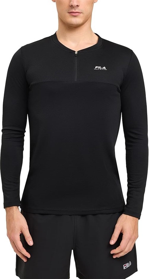 FILA Men's Ryan Active Top, Black, Large.