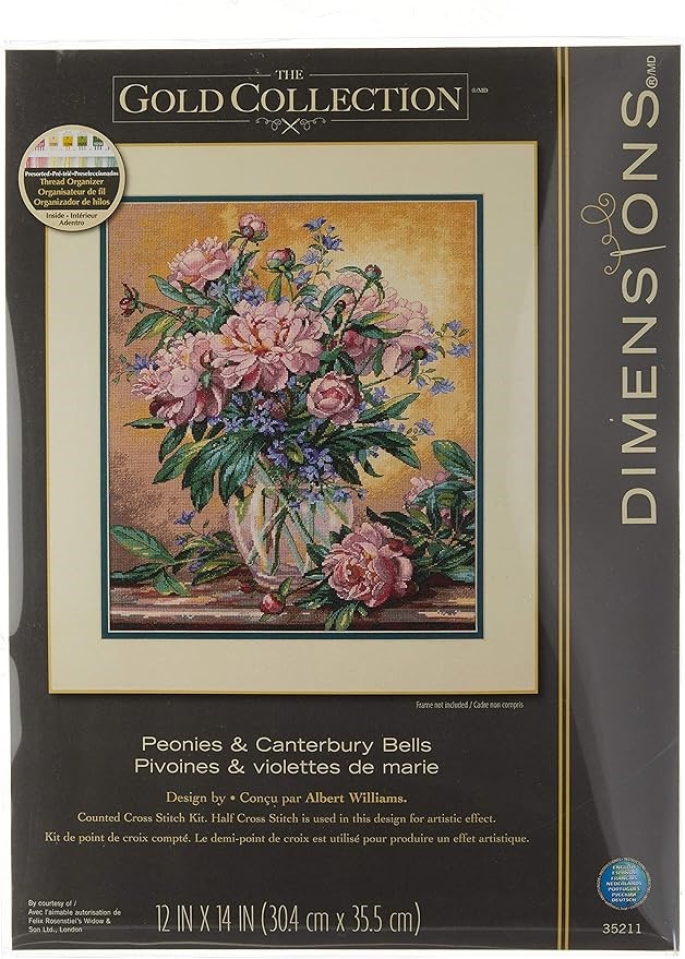 Dimensions Gold Collection Counted Cross Stitch Kit, Floral Vase, 18 Count