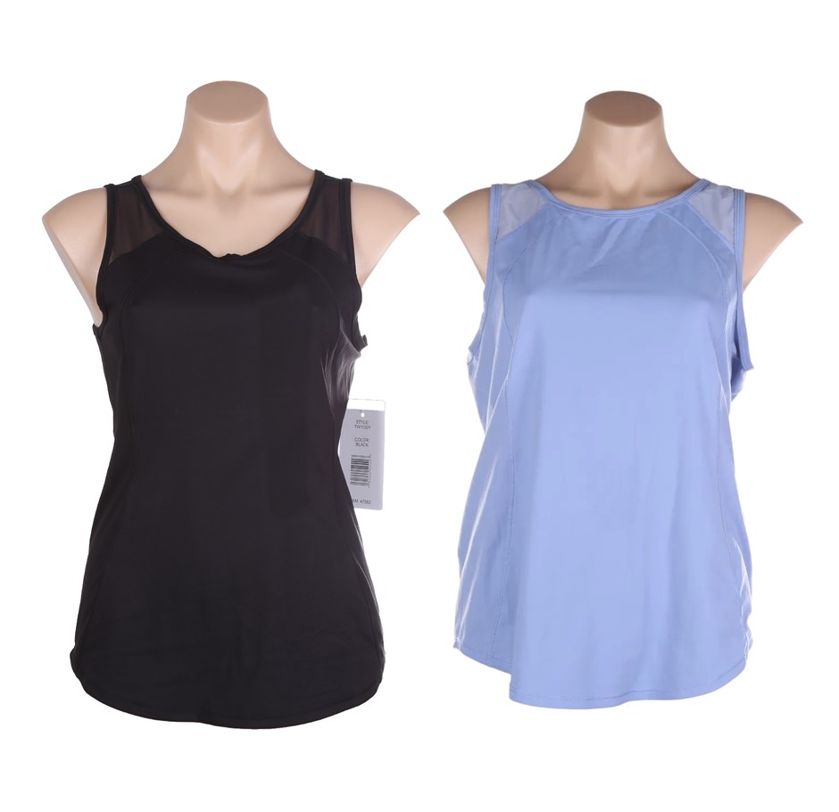 2 x 90 DEGREE BY REFLEX Women's Active Singlets, Size Medium, 86% Polyester