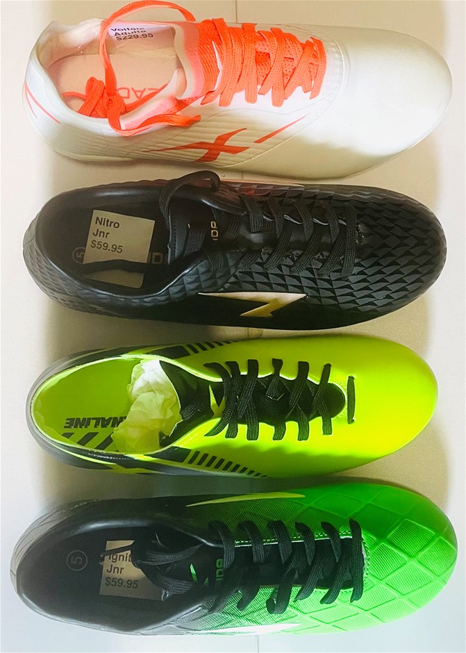 Football Boots, FOUR pack, sizes US5 X3, US7.5 x1