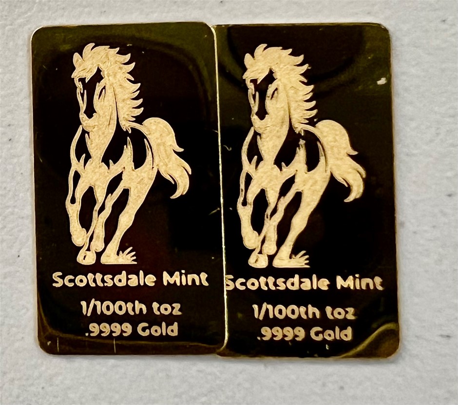 1/100 Scottdale gold bar x 2