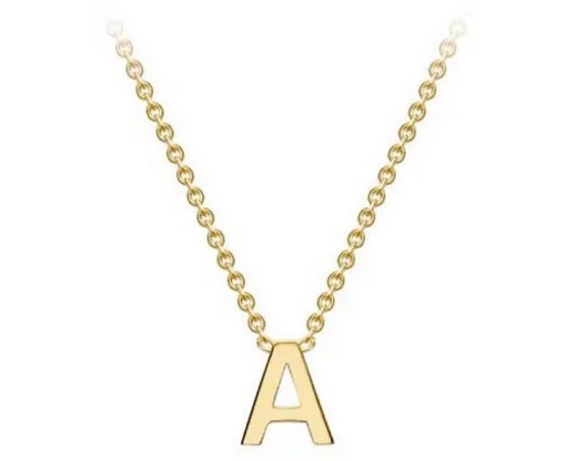 #1 9K YELLOW GOLD INITIAL 'A' NECKLACE 38+5cm