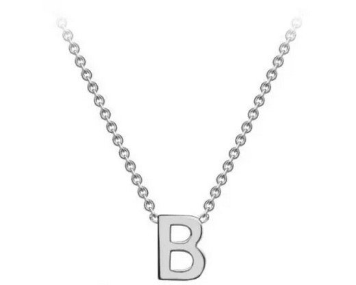 #1 9K WHITE GOLD INITIAL 'B' NECKLACE 38+5cm