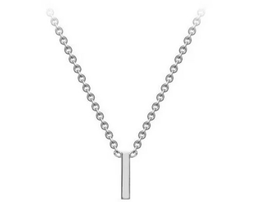 #1 9K WHITE GOLD INITIAL 'I' NECKLACE 38+5cm