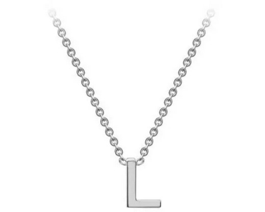 #1 9K WHITE GOLD INITIAL 'L' NECKLACE 38+5cm