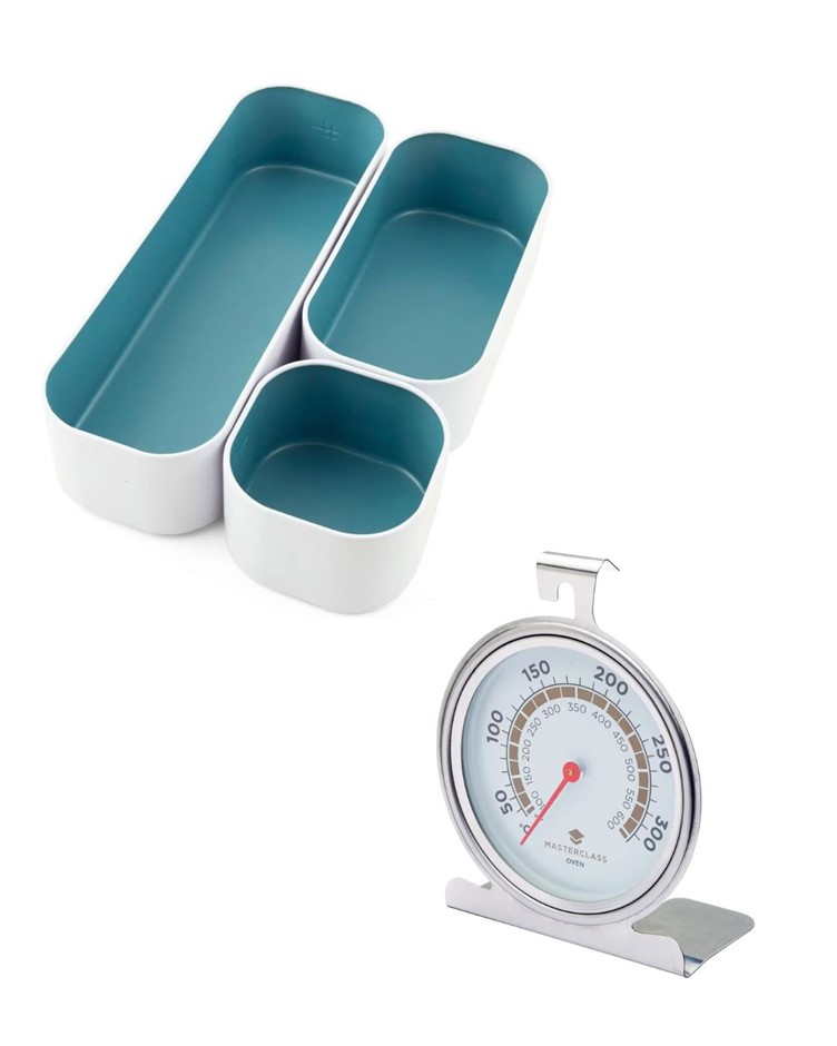 BUNDLE: Three by Three Seattle 3 Piece Metal Stacking Bins + Drawer Organiz