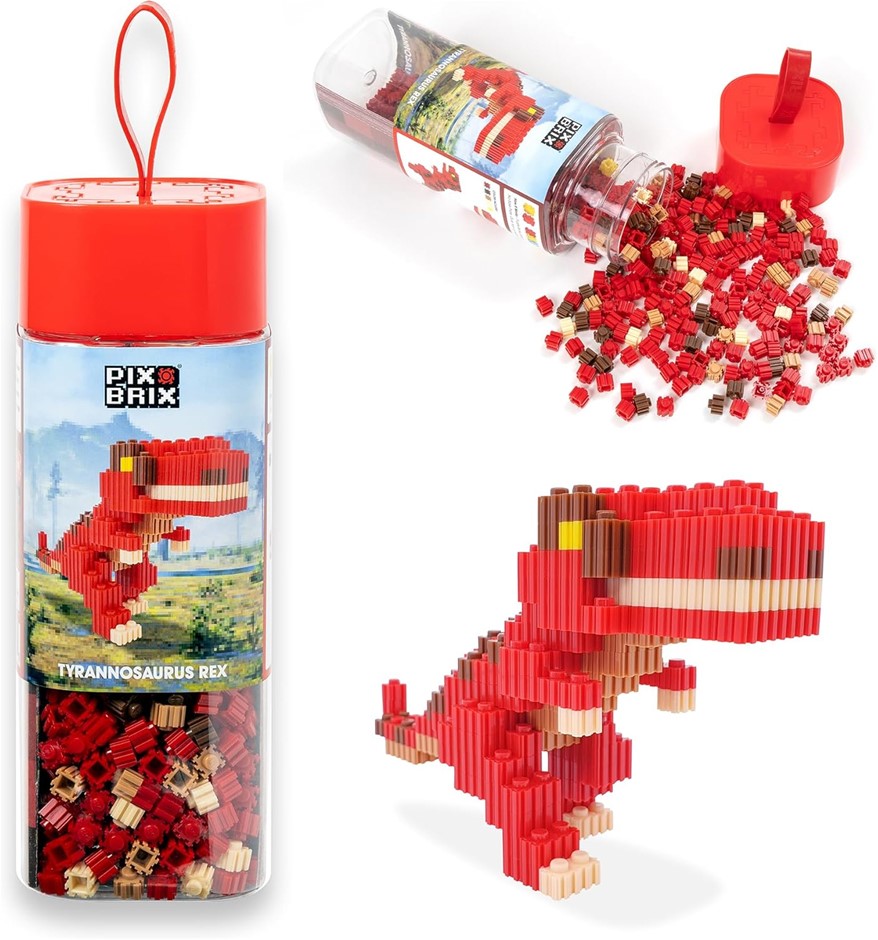 PIX BRIX Pixel Art Puzzle Bricks – Dinosaur Series, T Rex – Patented Buildi