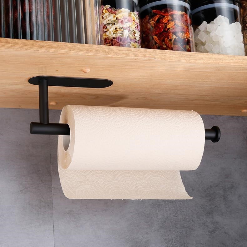 KEINEUX Paper Towel Holder Under Cabinet, Kitchen Towel Rack Wall Mounted P