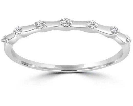 9K WHITE GOLD 0.05CT HI I1 DIAMOND RING