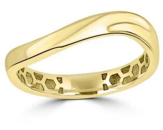 9K Yellow Gold SOLID CURVED RING
