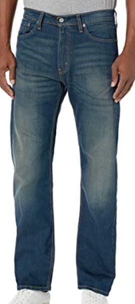 LEVI'S 505 Regular Stretch Straight Jean, Size 36x32, 99% Cotton, Cash (Wat