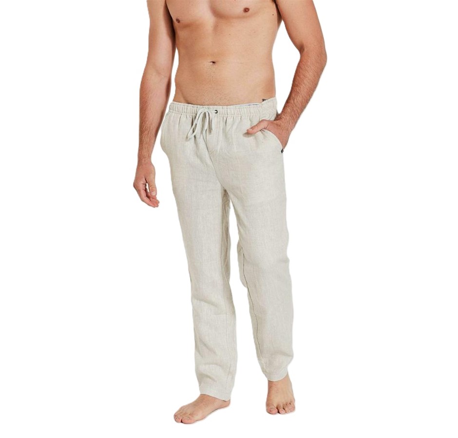 COAST Men's French Linen Pant, Size 3XL, 100% Linen, Sand, 21CCC500.