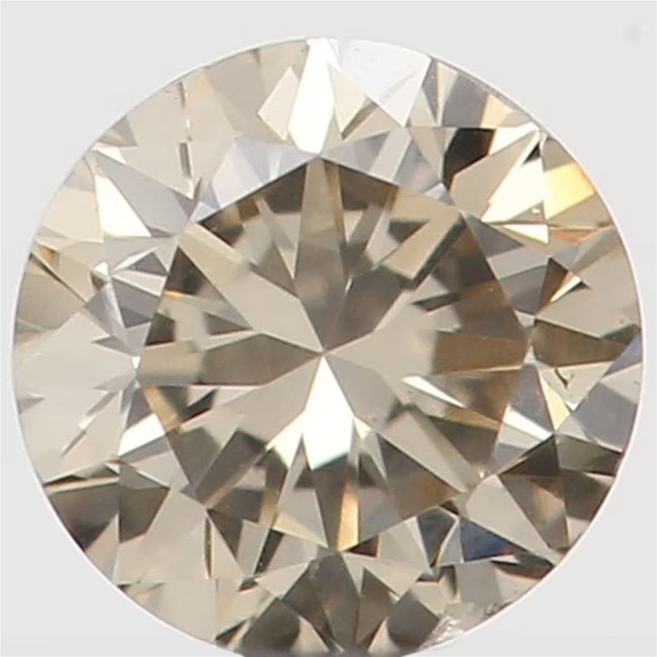4.52 Carat round-Light brown Moissanite certified with retail valuation $94