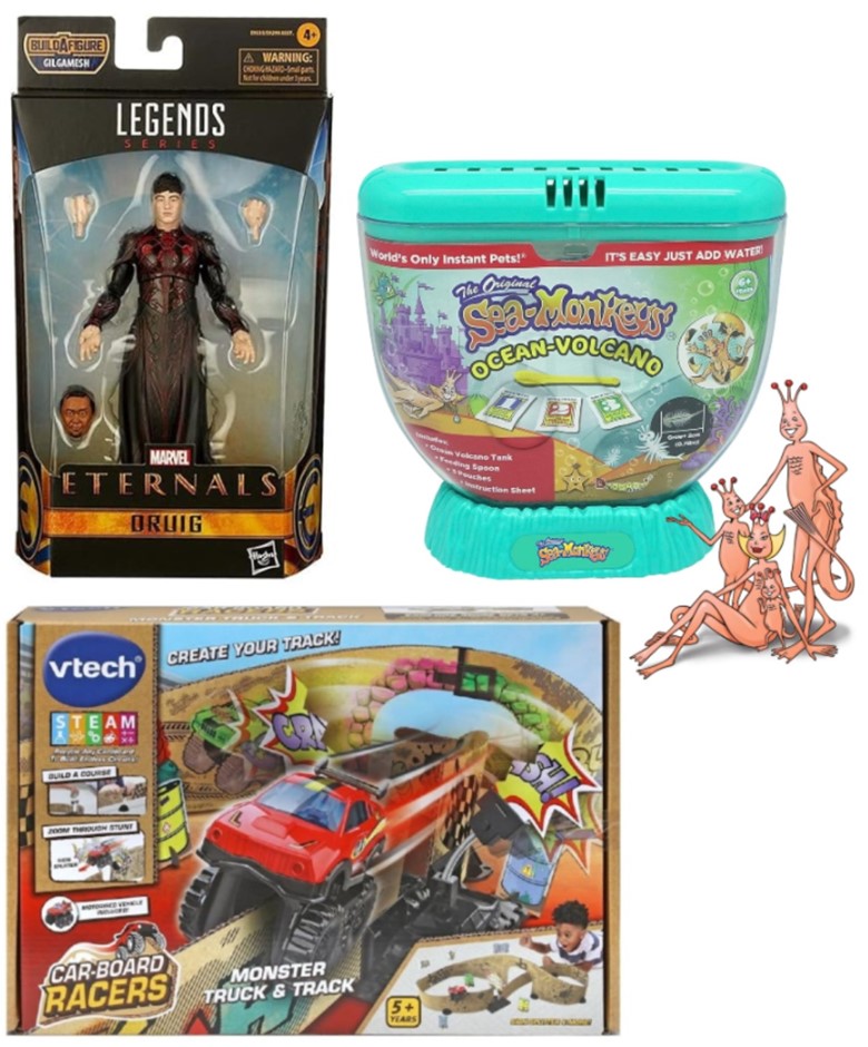 3 x Assorted Toys: x1 VTech Car-Board Racers Monster Truck & Track. x1 MARV