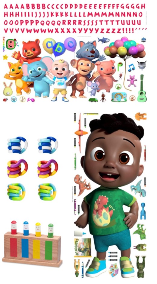 4 x Assorted Toys: x1 GALT Pop-Up Toy, Infant and Preschool, x1 RoomMates R