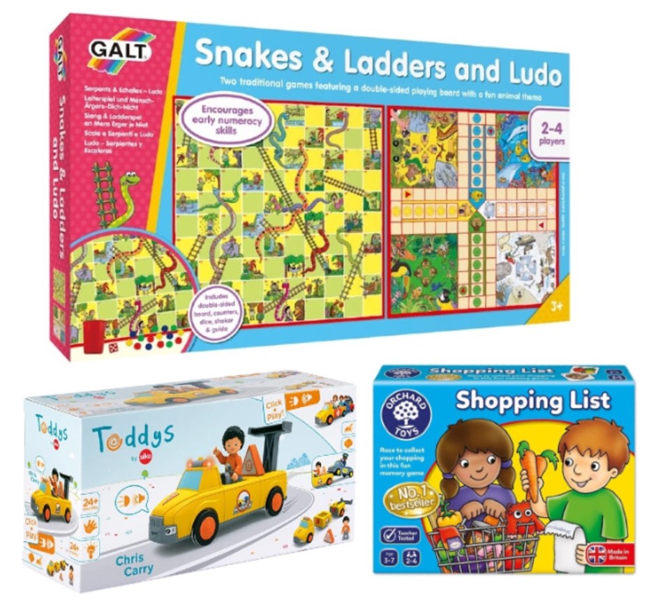 3 x Assorted Board Games and Toys: x1 SIKU Toddys Chris Carry Play Figure,