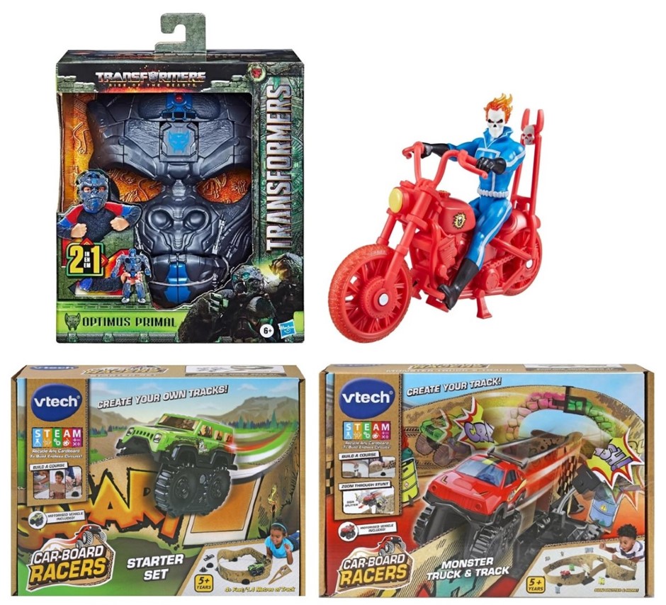 4 x Assorted Toys: x1 TRANSFORMERS 2-in-1 Optimus Primal Mask. x1 VTECH Car