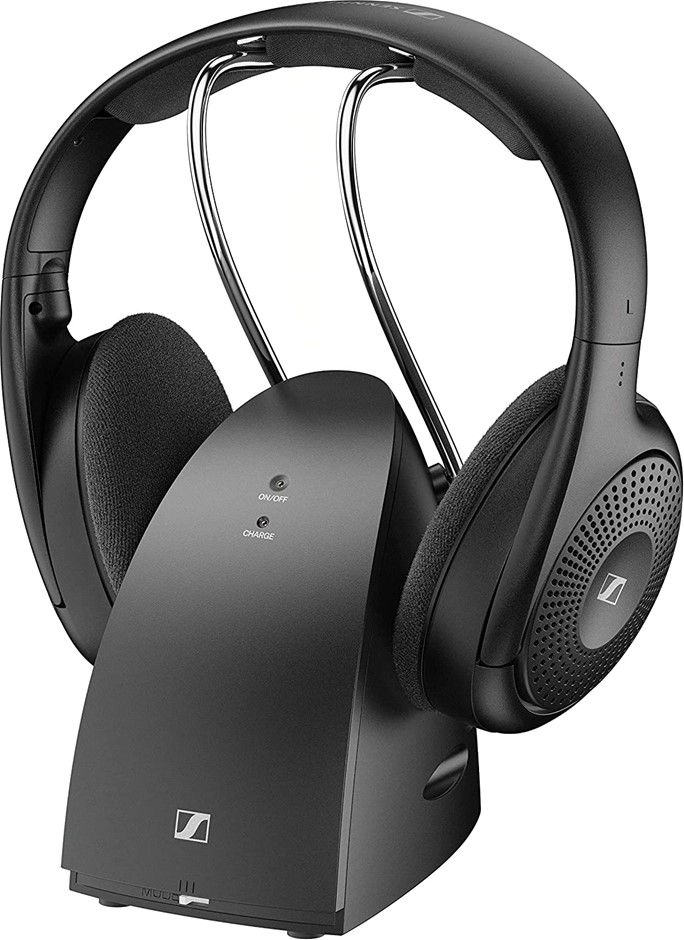 SENNHEISER RS 120-W On-Ear Wireless Headphones, Black. NB: Minor Use. Damag