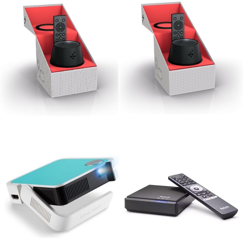4 x Assorted Home Media Devices. 2 x FOXTEL Now Box. 1 x VIEWSONIC M1 Mini.
