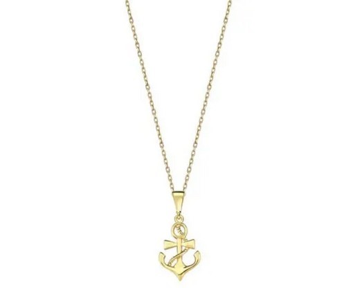 9K YELLOW GOLD FAITH LOVE HOPE NECKLACE 40-45cm