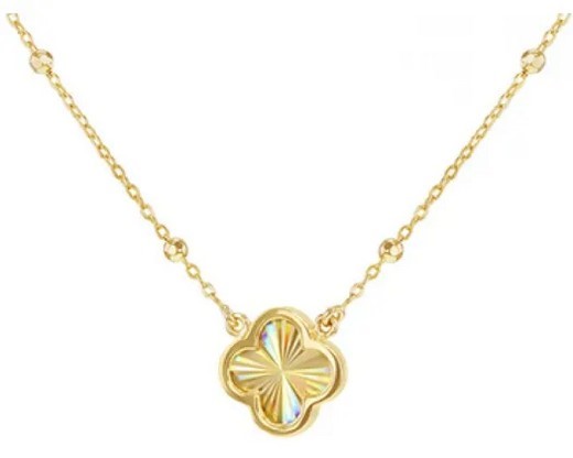 9K YELLOW GOLD RAINBOW PETAL NECKLACE 40-45cm