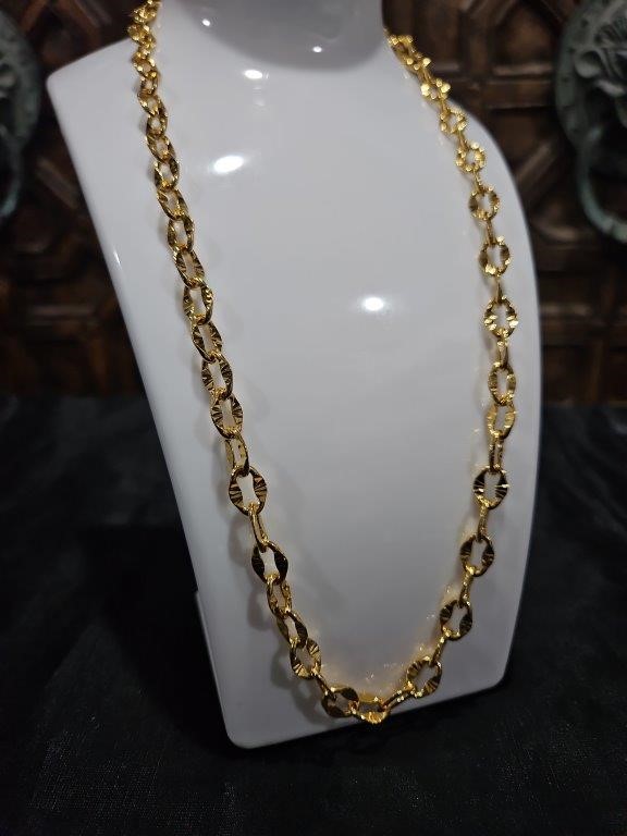 22K/Italy Solid Gold Filled Chain(stamped 22K/Italy)-Warranty Quality-50cm