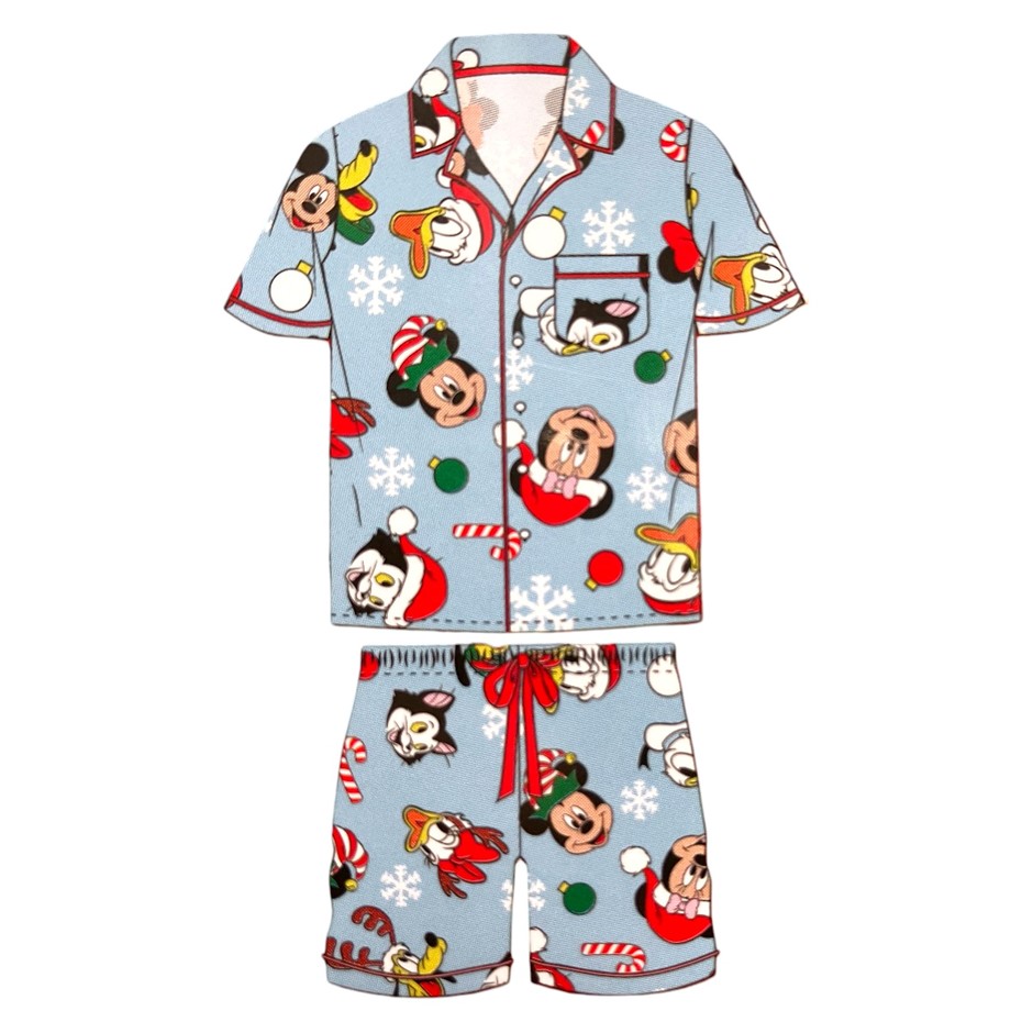 DISNEY Men's Christmas PJ Set, Size M, Mickey (Blue). Buyers Note - Discou