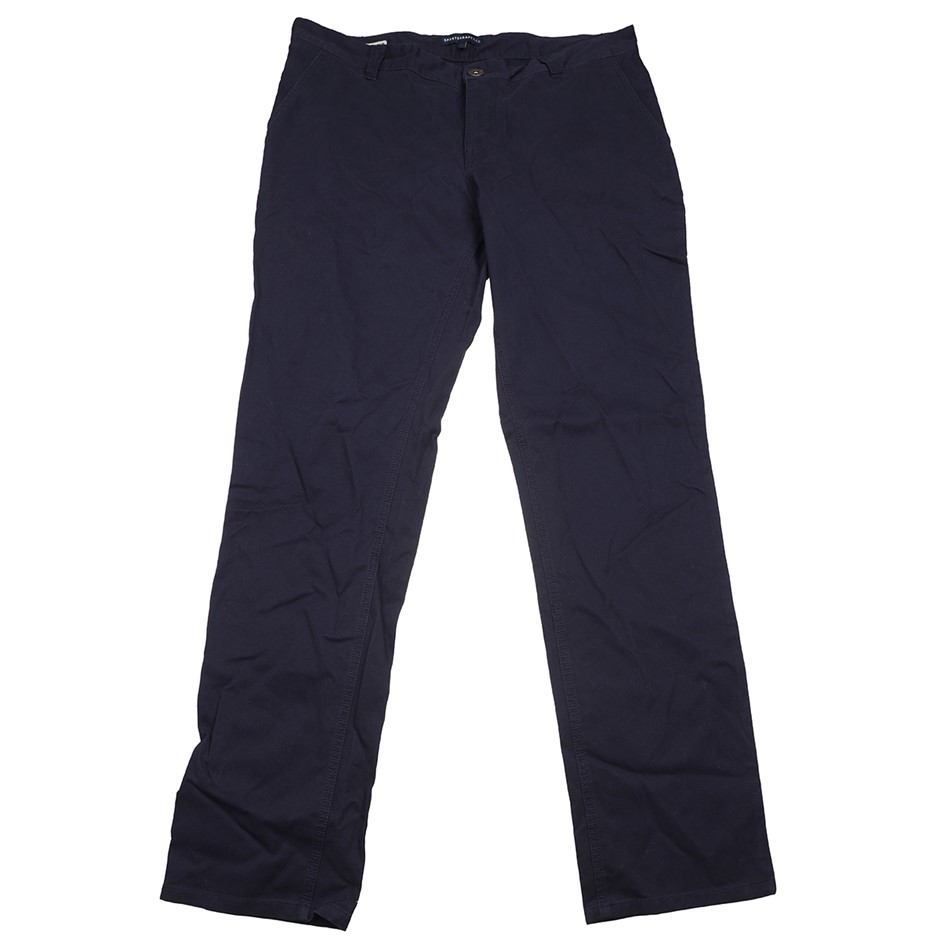 SPORTSCRAFT Men's Carrington Straight Pant, Size 34, 97% Cotton, Navy, AG20