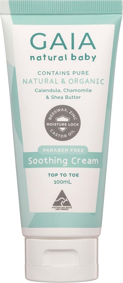 6 x GAIA Natural Baby Organic Soothing Cream, 100mL, Calendula, Chamomile &