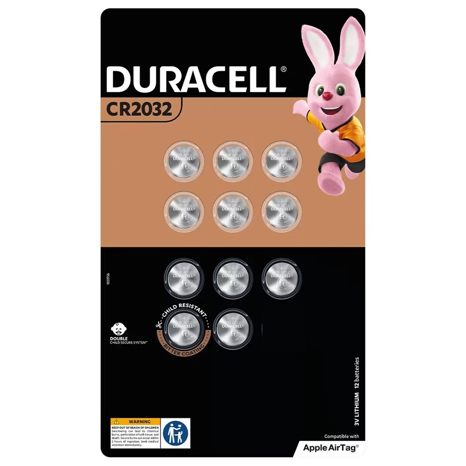 DURACELL Lithium Coin Battery 2032, 11 Pack NB: damaged packaging