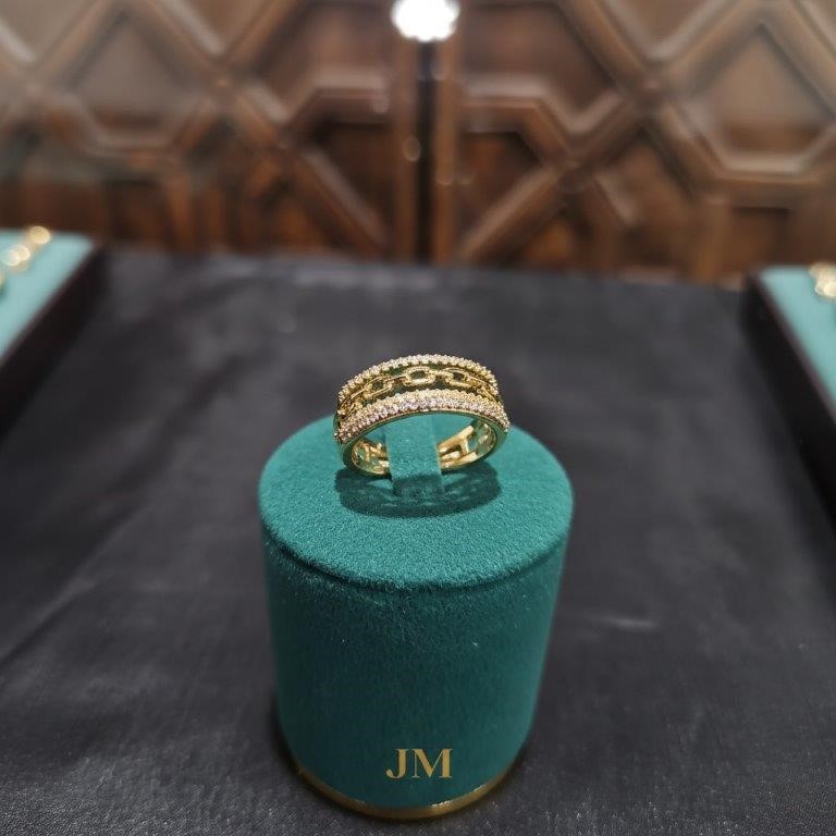 18K/ITALY Solid Yellow Gold Filled Ring -Quality Guarantee-9 US