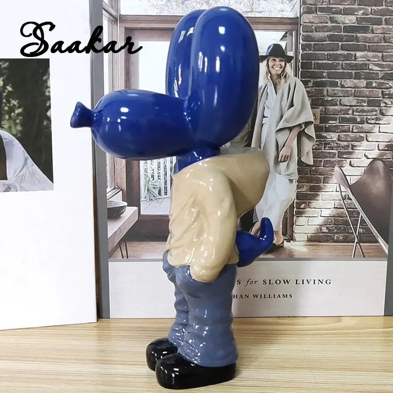 JEFF KOONS Inspired Sculpture "BALLOON DOG" Blue