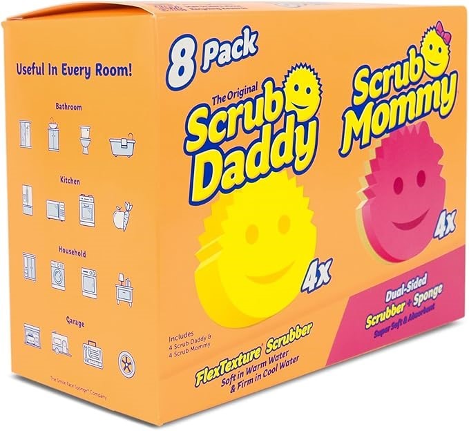 Scrub Daddy & Scrub Mommy 8 Pack - Multipurpose Cleaning Sponges - Soft in