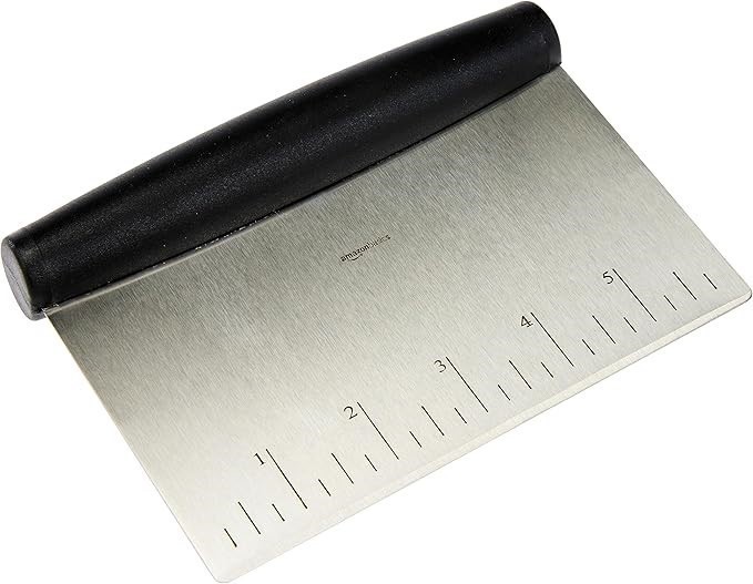 AMAZON BASICS Multi-Purpose Stainless Steel Scraper/Chopper with Contoured