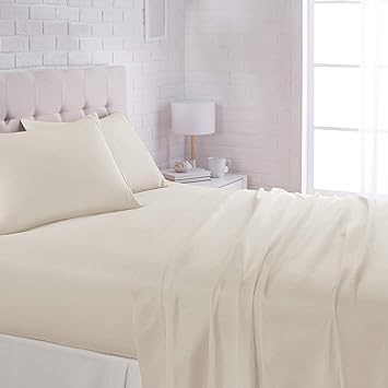 AMAZON BASICS Lightweight Super Soft Easy Care Microfiber Bed Sheet Set wit