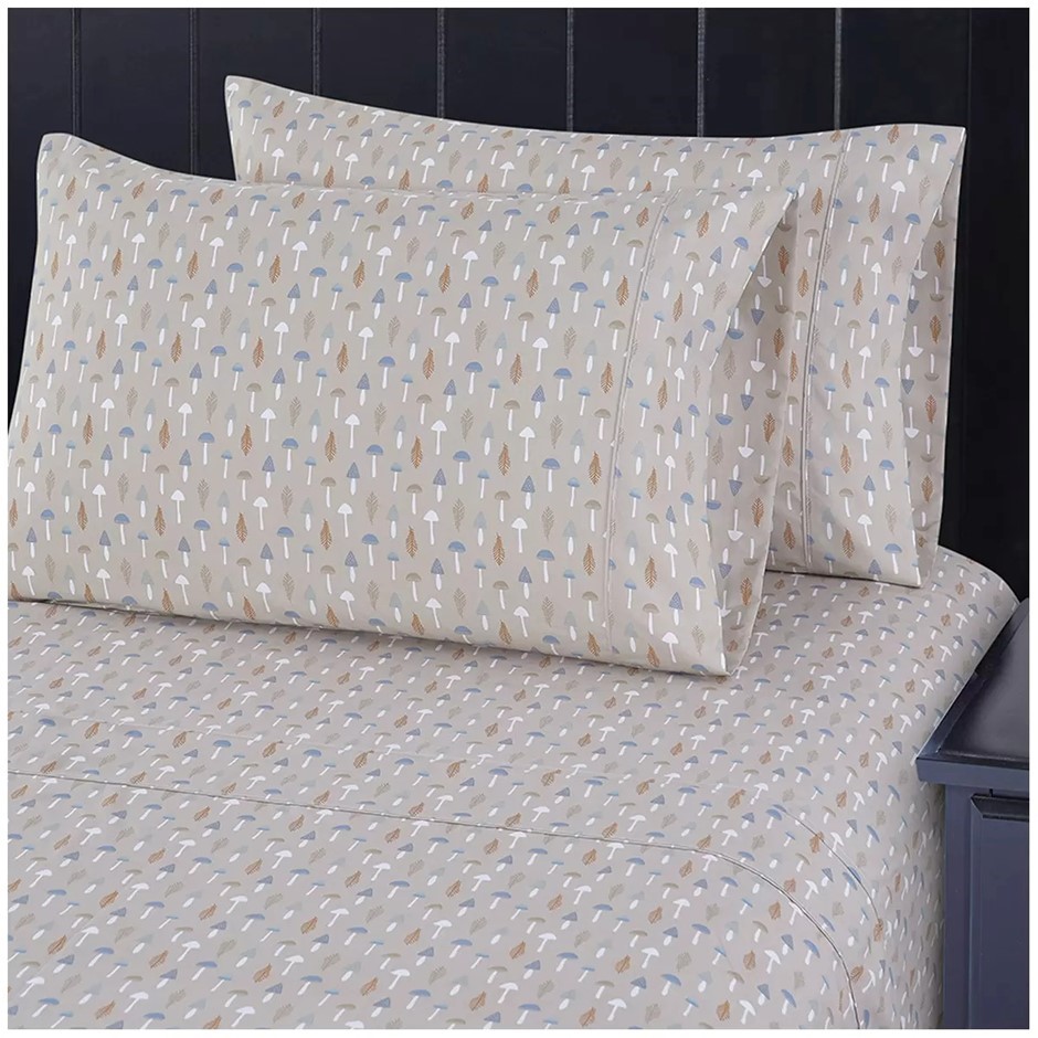 SOUTH POINT 6pc Sheet Set, King, Simple Fungi. NB: Not in original packagin