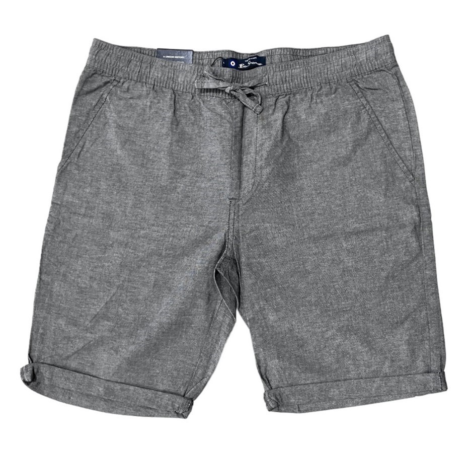 BEN SHERMAN Men's Relaxed Shorts, Size L, 100% Cotton, Grey (290), PSBAH500