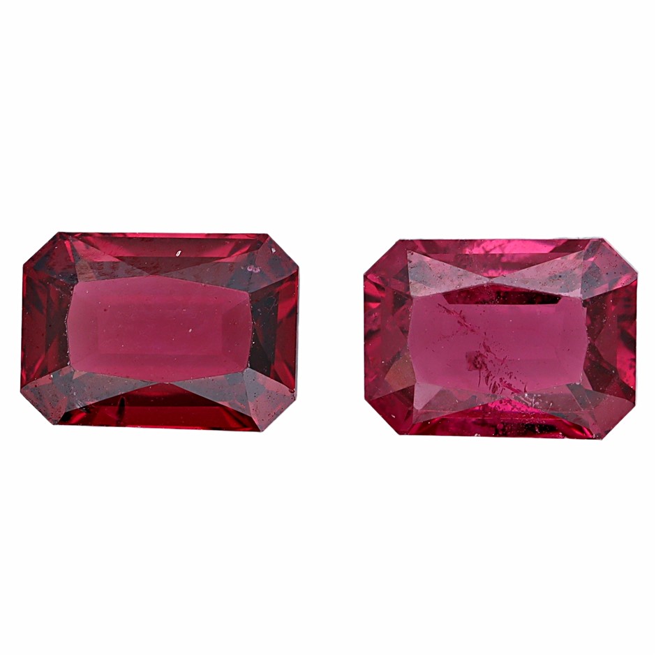 Natural Rhodolite Garnet Pairs Gemstones Collection