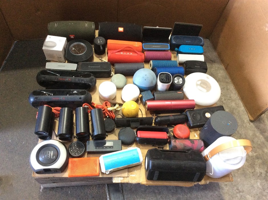 Mixed Brand Bluetooth Speakers And Smart Speakers Lot (Lot of 53)