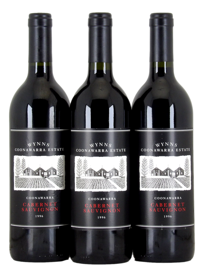 Wynns Black Label Cabernet Sauvignon 1996 (3x 750mL), Coonawarra, SA.