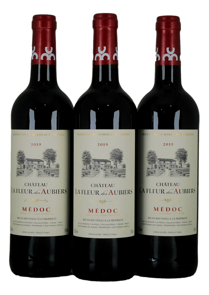 Chateau la Fleur des Aubiers Medoc 2019 (3x 750mL), France.