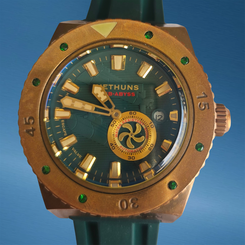 Nethuns Sub Abyss Bronze Divers Series Green Emeralds BxP