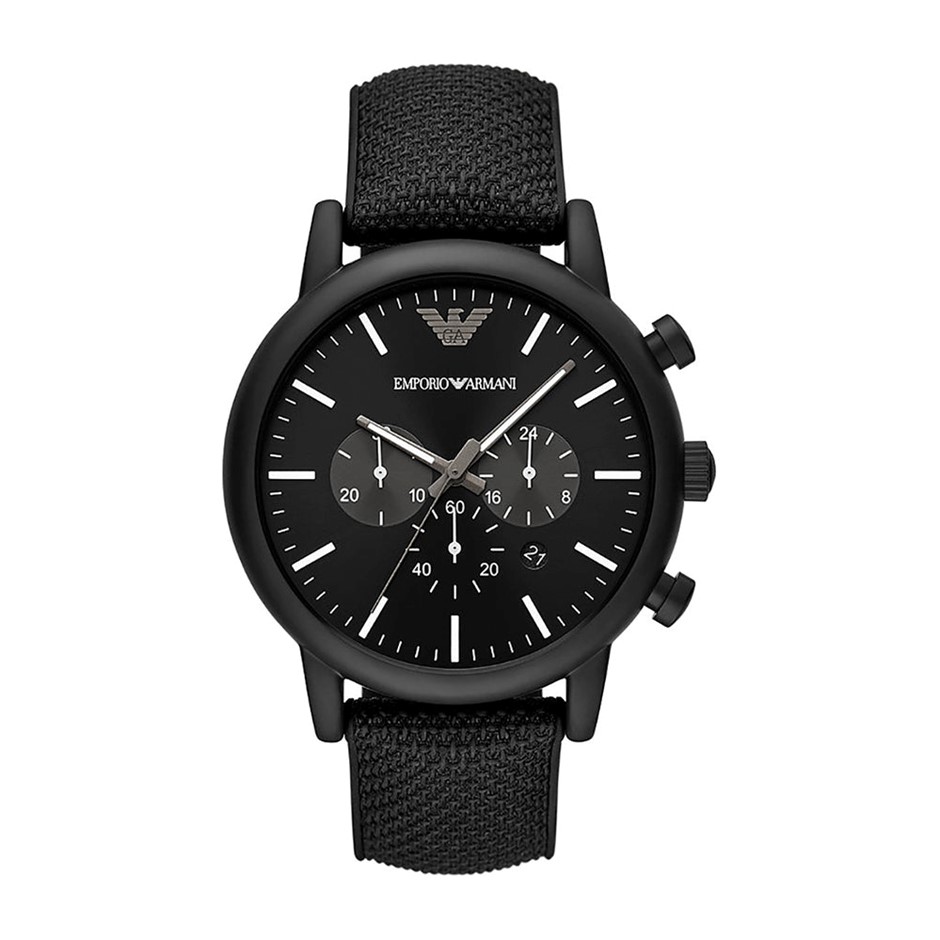 EMPORIO ARMANI Men's Luigi Chronograph Quartz Watch, Black, AR11450. RRP: $