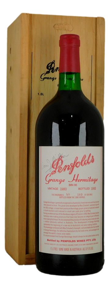 Penfolds Bin 95 Grange Hermitage 1980 Signed by Don Ditter (1x 1.5L Magnum)