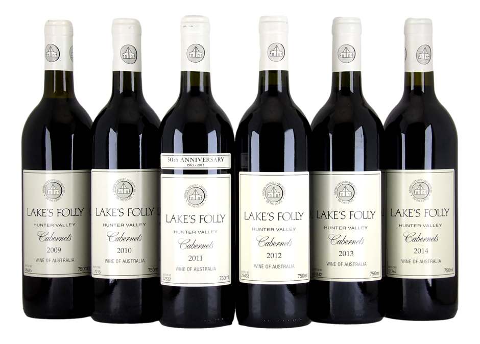 Lakes Folly Cabernets Vertical 2009-2014 (6x 750mL), Hunter Valley