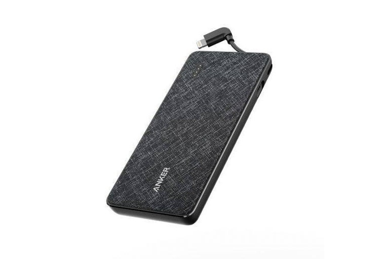 ANKER POWER BANK 10000 WITH LIGHTNING CABLE - BLACK FABRIC. Buyers Note -